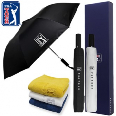 PGA 2단완전자동 암막 우양산+170g 면사타올 세트