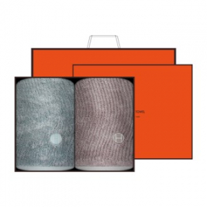 송월타월 호텔컬렉션 플로우 2매 선물세트(오렌지상하+쇼핑백) 답례품