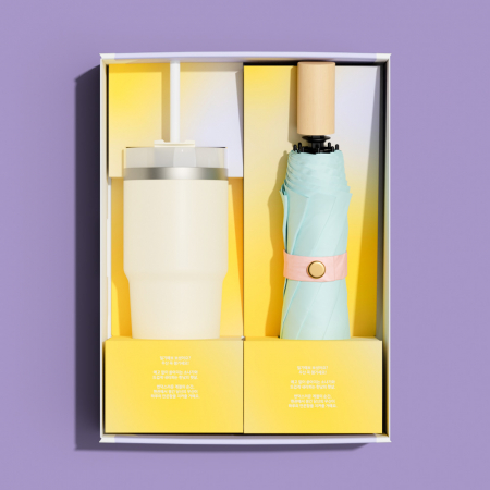 벨솔라 선물세트 삼색삼단 수동 암막 우양산 + 밀크티 텀블러 #2