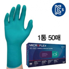[KCS인증]마이크로플렉스 일회용 내화학 고무장갑 1박스(50매)
