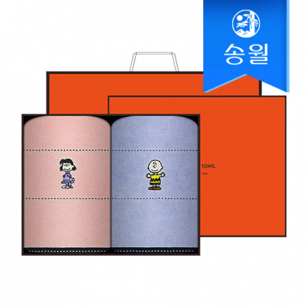 송월타월 스누피 프렌즈 2매 선물세트(오렌지상하+쇼핑백) 답례품 #2