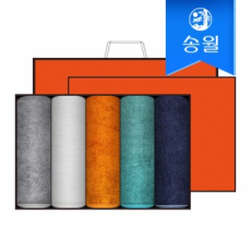 송월타월 솔리드뱀부무지 5매 선물세트+쇼핑백 답례품