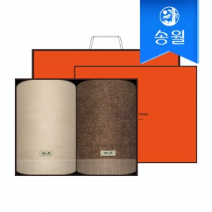 송월타월 뉴명품 2매 선물세트(오렌지상하+쇼핑백) 답례품