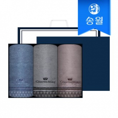 송월타월 카운테스마라 클래스44 3매 선물세트(크림상하+쇼핑백) 답례품