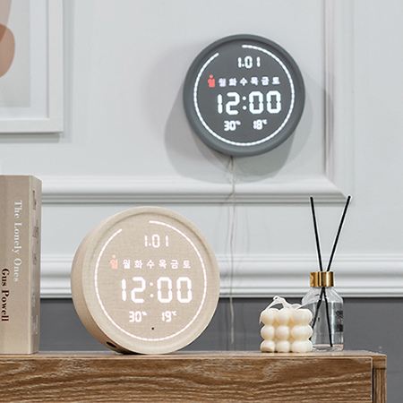 플라이토 와이파이 필링  원형 LED 탁상 벽시계 18cm #2