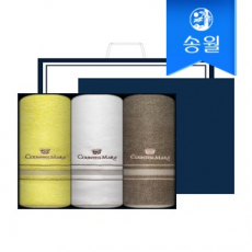 송월타월 카운테스마라 센치 3매 선물세트(크림상하+쇼핑백) 답례품
