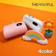 더마인드풀 듀얼젠더 도킹형 5000mah 보조배터리 색상4종