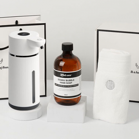 웰세스 WG-152BT 핸드워시1P+대용량 버블 자동디스펜서1P+핸드타올1P 선물세트 #2