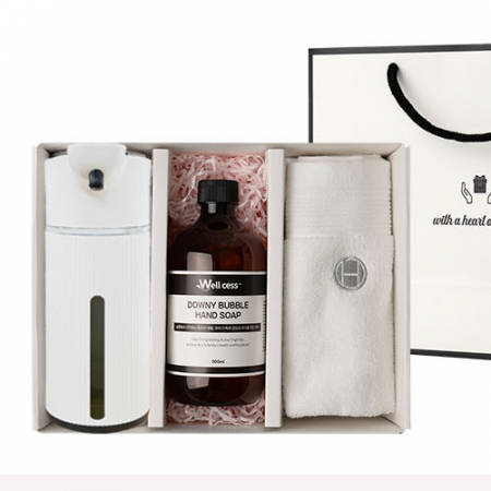 웰세스 WG-152BT 대용량 버블 자동디스펜서1개 핸드워시 1개 핸드타올 1개 선물세트 #2