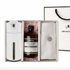 웰세스 WG-152BT 대용량 버블 자동디스펜서1개 핸드워시 1개 핸드타올 1개 선물세트