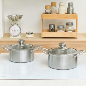 영국R. 마이티 통3중 IH 스텐 양수 냄비 2종 세트