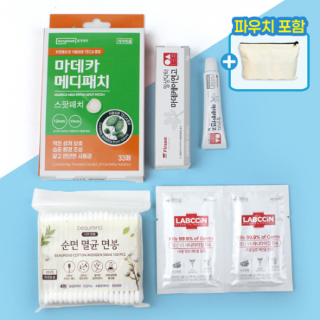 마데카 메디패치 여드름 스팟패치+마데케어 연고+멸균면봉+애경 손소독티슈+에코파우치 #2