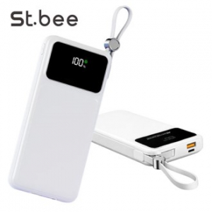 세인트비 케이블일체형 LED 고속보조배터리 10000mAh PBS100C