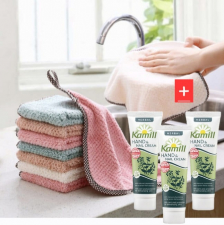 독일 카밀 핸드크림 로션&극세사 수건 행주 선물세트 #2