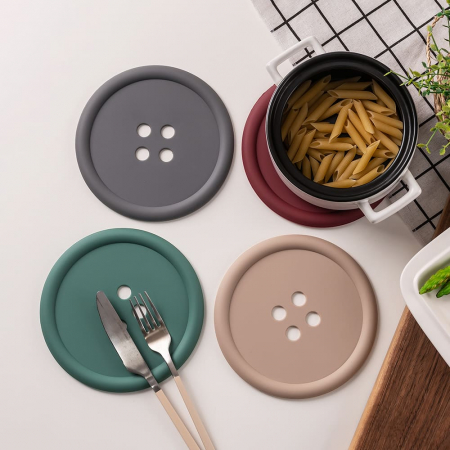 국산 플라이토  실리콘 단추 냄비받침 #2