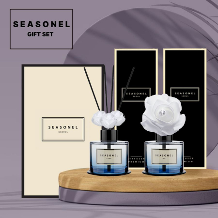 시즈넬 선물세트 블루 실내디퓨저120ml미니로즈+차량용 블루디퓨저120ml #2