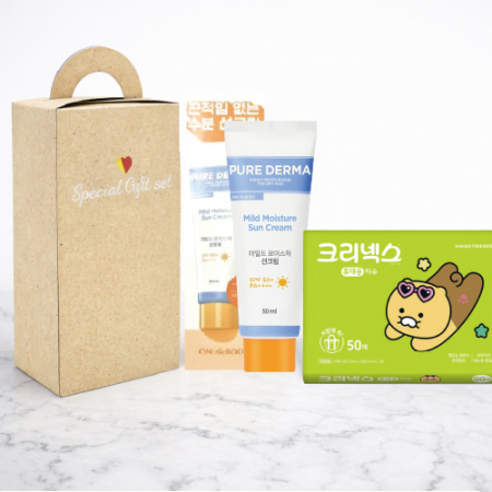 퓨어더마 선크림 LG생활건강 크리넥스 카카오 여행용 미용티슈 50매 2종세트 #3