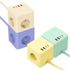 티메코 SF25W 큐브 디자인 멀티탭 4000W 고용량 3구 2M PPS 초고속충전