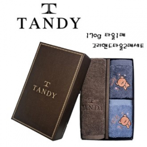 탠디 솔리드자수타올1매+곰돌이 고리핸드타올2매세트