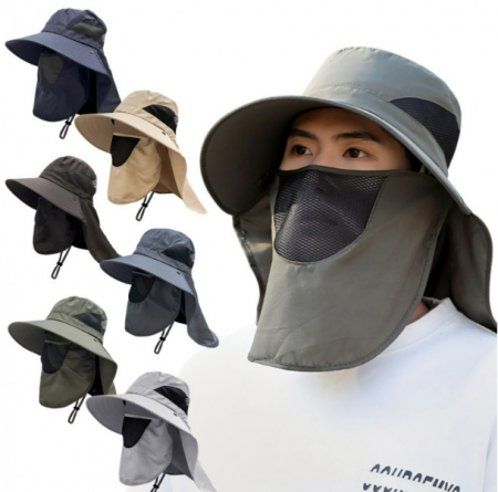 얼굴마스크 와이드챙 모자 버킷햇 벙거지 등산 캠핑 야외 스포츠 햇빛 자외선 차단 #2