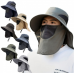 작은이미지: 얼굴마스크 와이드챙 모자 버킷햇 벙거지 등산 캠핑 야외 스포츠 햇빛 자외선 차단 #2