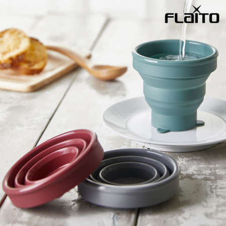 국산 플라이토 실리콘  파스텔 휴대용 접이식컵 #2