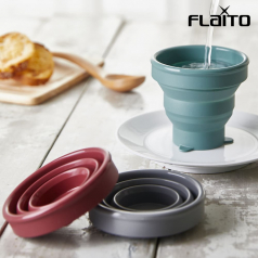 국산 플라이토 실리콘  파스텔 휴대용 접이식컵