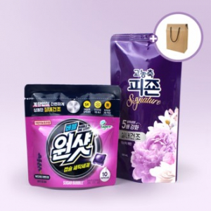 슈가버블 버블원샷 캡슐세제 + 피죤 섬유유연제 + 끈케이스