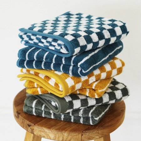 기라로쉬 기념수건 뱀부 선염세면 체스 그리드 180g 수건 고급 타올 호텔수건 G13 #2