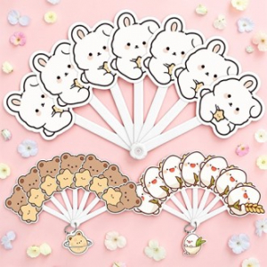 캐릭터 독판 접이식 7쪽 부채 굿즈 주문제작