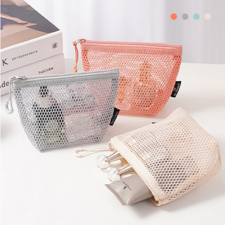 데일리 파스텔 메쉬 파우치 휴대용 미니 화장품 필통 파우치 Y2641 #2