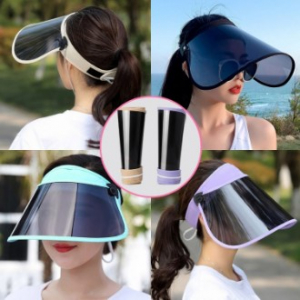 돌돌이 투명 썬캡 챙넓은 모자 UV차단 여름 외출 산책 야외활동