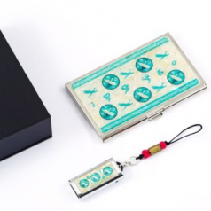 백청자상감운학문 자개명함케이스 자개 USB 메모리 한국 전통 기념품