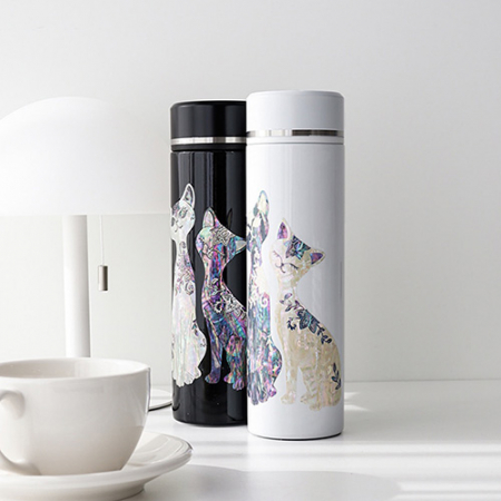 나빌레라 고양이 두마리 자개텀블러 #3