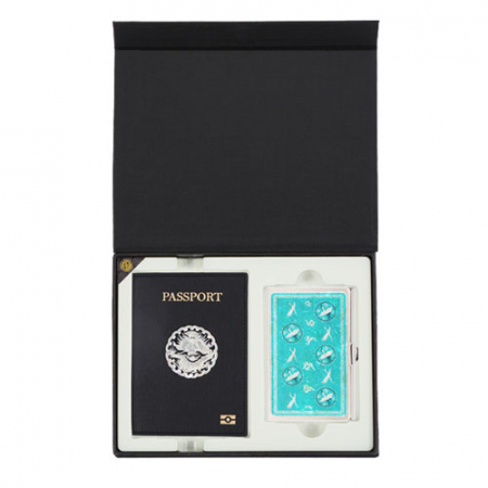 바이어 선물 곤룡포 나전 한지가죽 여권지갑+청자상감운학문 자개명함케이스 세트 자개공예 한국 전통 기념품 #3