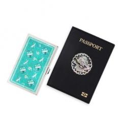 바이어 선물 곤룡포 나전 한지가죽 여권지갑+청자상감운학문 자개명함케이스 세트 자개공예 한국 전통 기념품