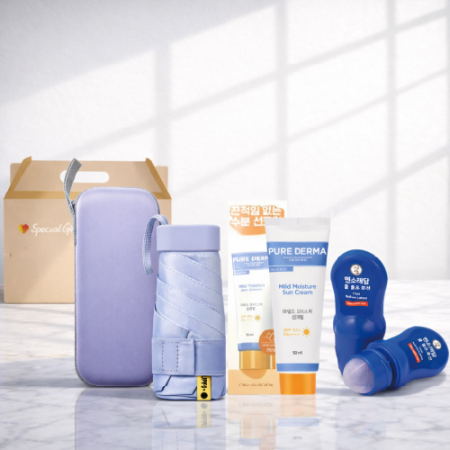 3종세트 LG퓨어더마 선크림 쿨 자외선차단 사각5단 암막양우산 멘소래담 맨소래담 롤온 바르는 연고 여행용 여름 폭염 쿨세트 자외선차단 #4