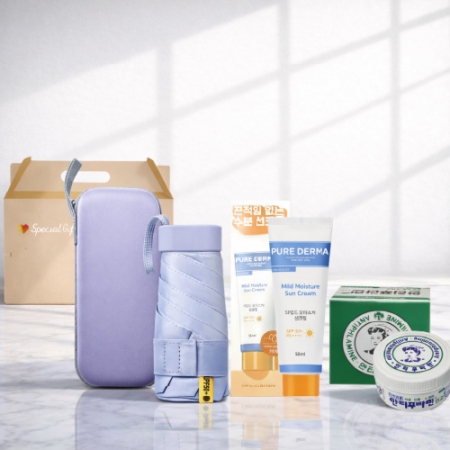 3종세트 LG퓨어더마 선크림 쿨 자외선차단 사각5단 암막양우산 유한양행 안티푸라민 연고 여행용 여름 폭염 쿨세트 자외선차단 #4