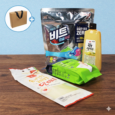 비트 캡슐세제 28입 + 애경 곡물설거지 주방세제 500g + 크린랩 빨아쓰는 행주 10매입 + 단미니고무장갑 #2