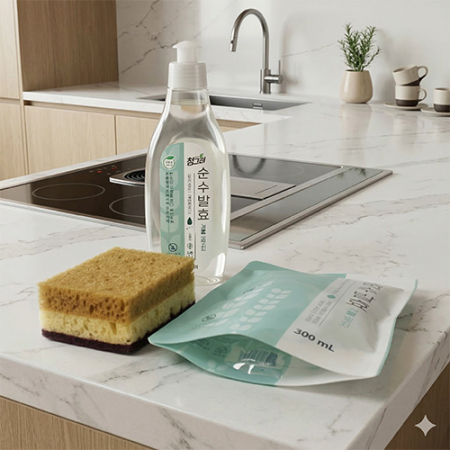 참그린 주방세제 식물 용기+리필 + 양면 떡수세미 #2