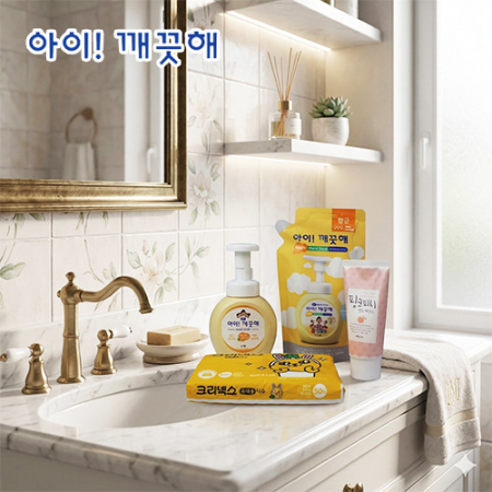 아이깨끗해 용기 + 리필 + 과일나라 핑크피치 핸드크림 + 카카오 휴대용티슈 #2