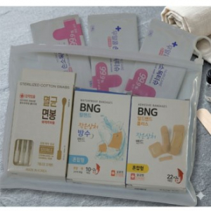 응급세트 지퍼백포장(대일밴드.방수밴드.멸균면봉.손소독티슈)