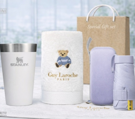 3종고급 스탠리 파인트컵473ml +사각암막5단우산파우치+베어타올수건기라로쉬150g고급세트 #3