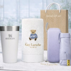 3종고급 스탠리 파인트컵473ml +사각암막5단우산파우치+베어타올수건기라로쉬150g고급세트