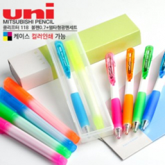 uni 클리프터118볼펜0.7+델타형광펜세트