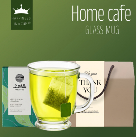 해피니스인어컵 홈카페 글라스 머그컵 440ml 오설록 티백 선물세트 #3