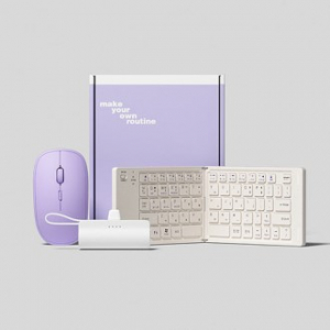 루티네 선물세트 접이식무선키보드+무소음무선마우스(01)+보조배터리