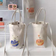 자석단추 미니에코백 물병파우치 텀블러가방 휴대용에코백 캔버스미니백 판촉용에코백