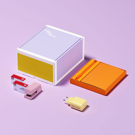 루티네 선물세트 노트볼펜+컬러충전기어댑터+스테이플러 #4