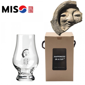 한국전통 위스키잔 얼굴무늬 수막새 신라의 미소 노징글라스 니트잔 170ml